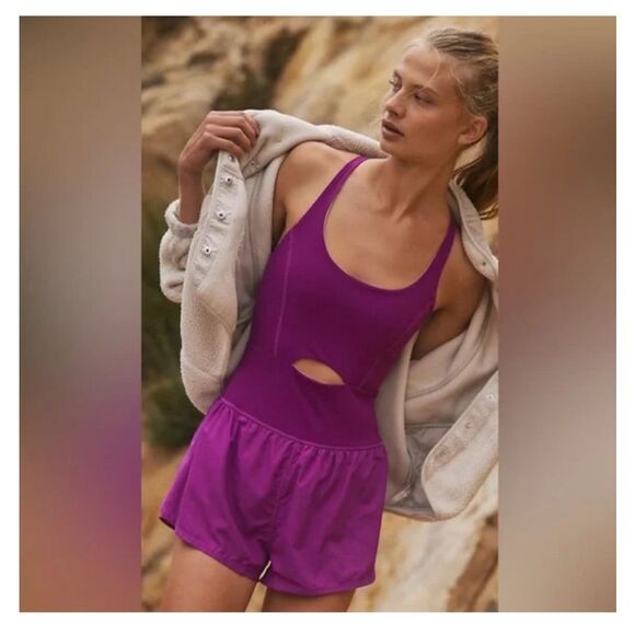 Free People Righteous Runsie Vivid Violet Size XS - Picture 1 of 7